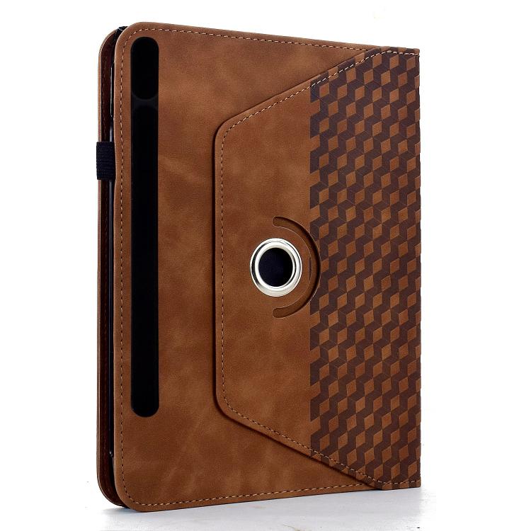 For Samsung Galaxy Tab S10 FE / S9 Rotatable Rhombus Embossed Smart Leather Tablet Case