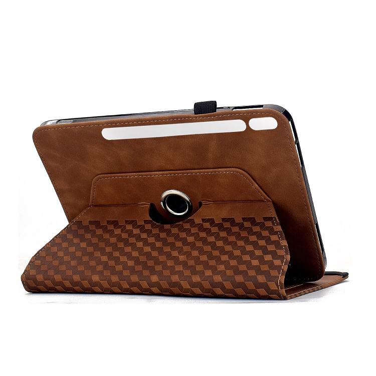 For Samsung Galaxy Tab S10 FE / S9 Rotatable Rhombus Embossed Smart Leather Tablet Case