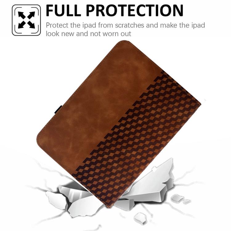 For Samsung Galaxy Tab S10 FE / S9 Rotatable Rhombus Embossed Smart Leather Tablet Case