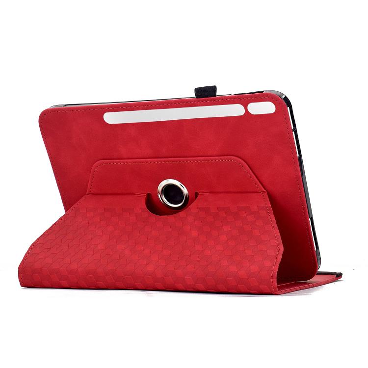 For Samsung Galaxy Tab S10 FE / S9 Rotatable Rhombus Embossed Smart Leather Tablet Case