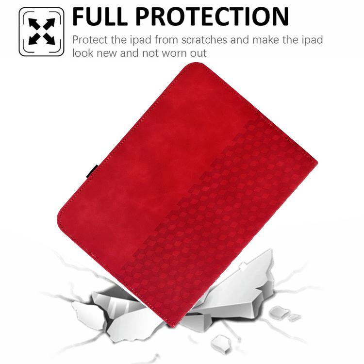 For Samsung Galaxy Tab S10 FE / S9 Rotatable Rhombus Embossed Smart Leather Tablet Case
