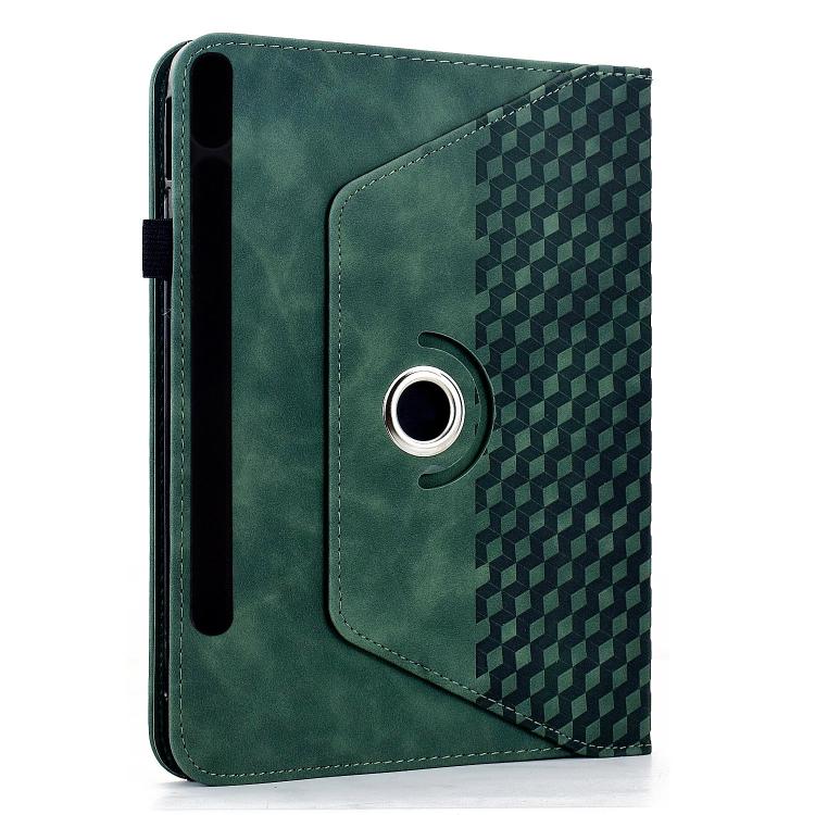 For Samsung Galaxy Tab S10 FE / S9 Rotatable Rhombus Embossed Smart Leather Tablet Case