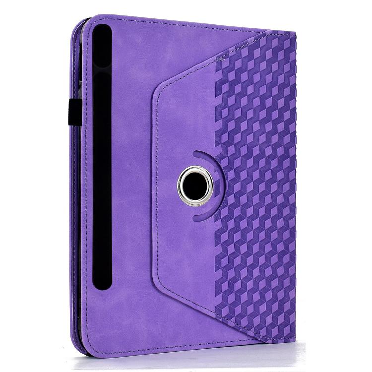 For Samsung Galaxy Tab S10 FE / S9 Rotatable Rhombus Embossed Smart Leather Tablet Case