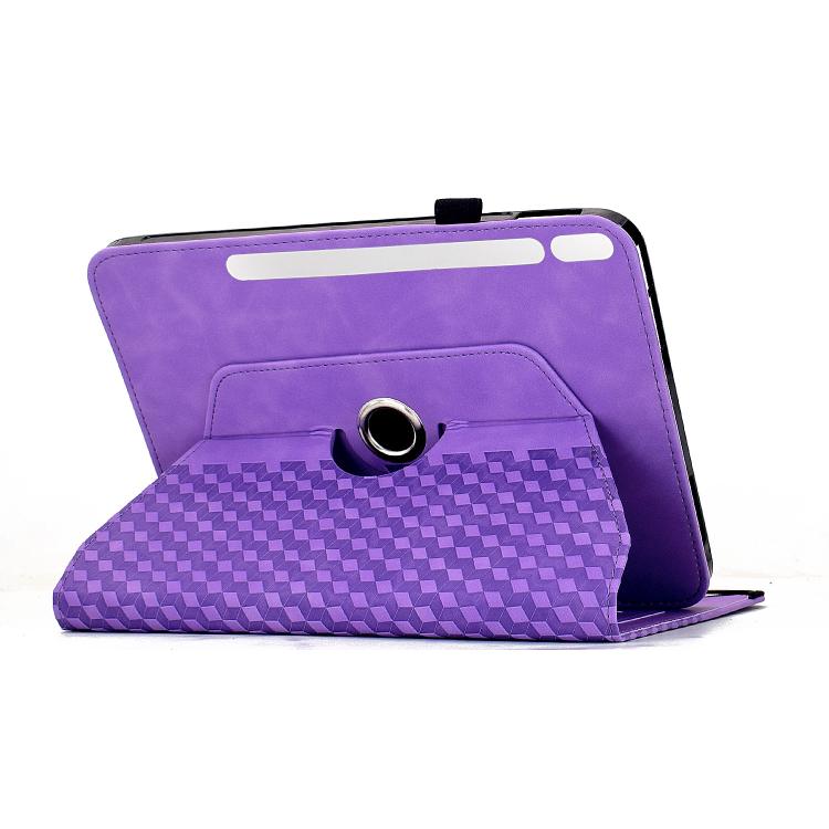For Samsung Galaxy Tab S10 FE / S9 Rotatable Rhombus Embossed Smart Leather Tablet Case