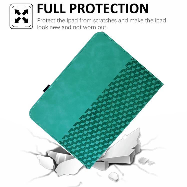 For Samsung Galaxy Tab A11+ / A9+ Rotatable Rhombus Embossed Smart Leather Tablet Case