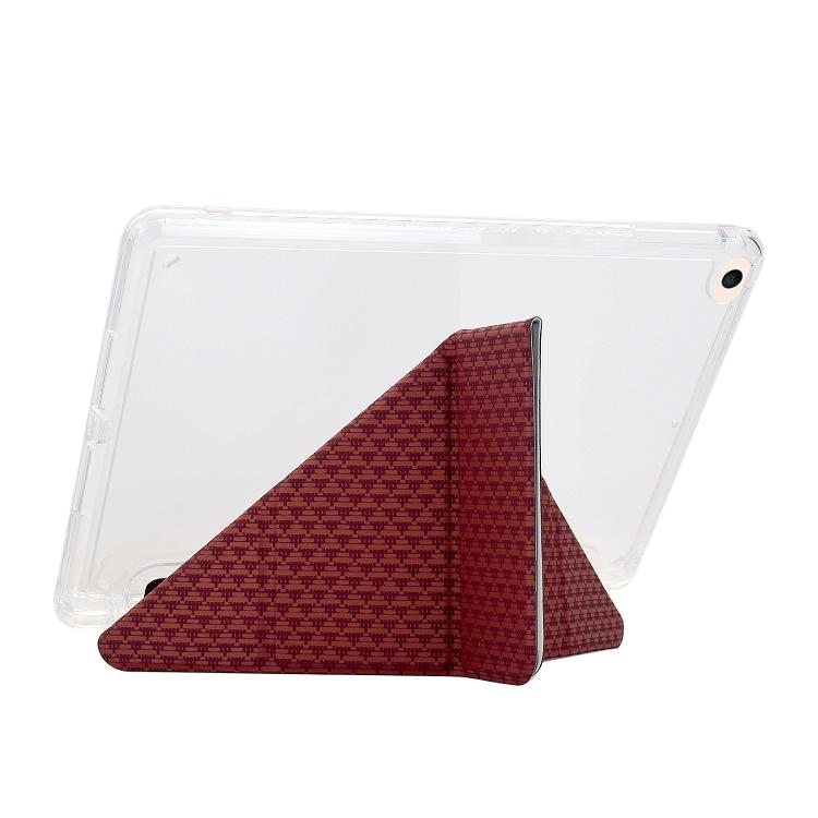 For iPad 9.7 2018 / 2017 / Air 2 / 1 Y-Fold Pyramid Texture Smart Leather Tablet Case