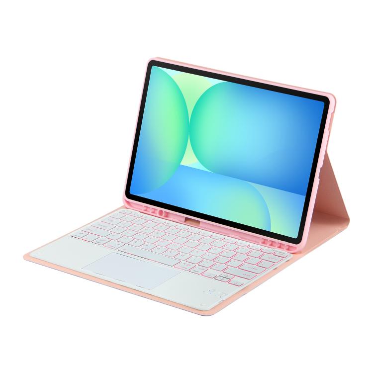 For Samsung Galaxy Tab S10 FE+ PST-X620 Touchpad Backlight Bluetooth Keyboard Leather Tablet Case
