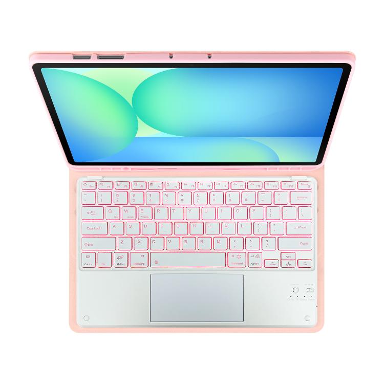 For Samsung Galaxy Tab S10 FE+ PST-X620 Touchpad Backlight Bluetooth Keyboard Leather Tablet Case