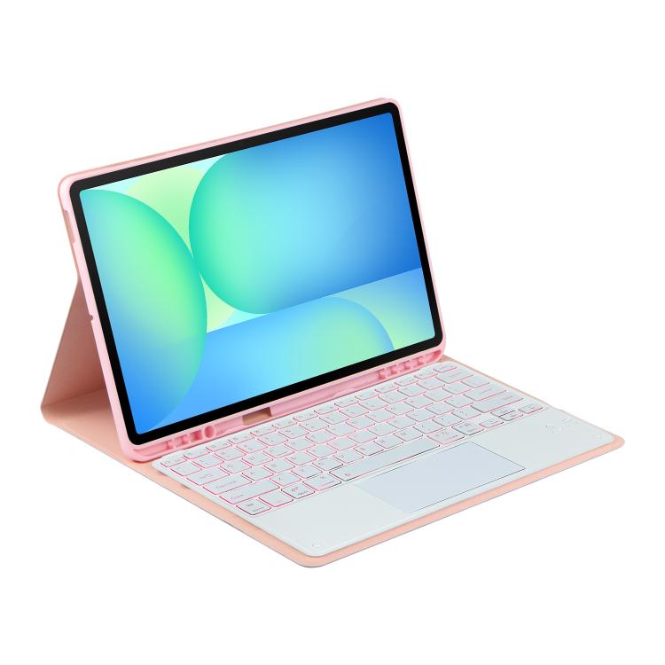 For Samsung Galaxy Tab S10 FE+ PST-X620 Touchpad Backlight Bluetooth Keyboard Leather Tablet Case
