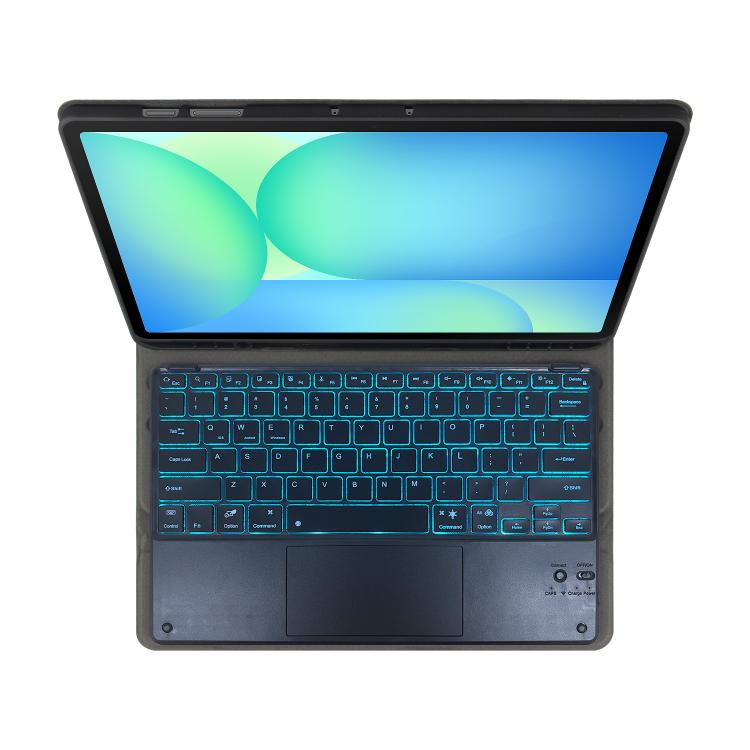 For Samsung Galaxy Tab S10 FE+ PST-X620 Touchpad Backlight Bluetooth Keyboard Leather Tablet Case