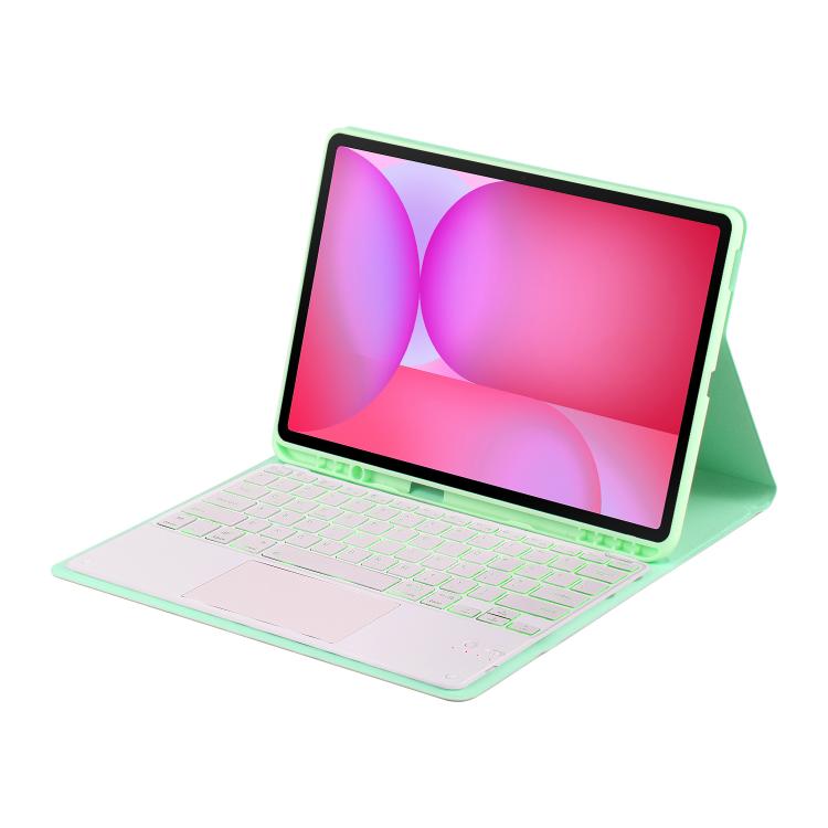 For Samsung Galaxy Tab S10 FE+ PST-X620 Touchpad Backlight Bluetooth Keyboard Leather Tablet Case