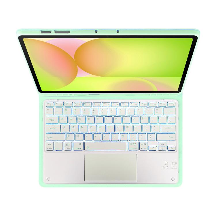 For Samsung Galaxy Tab S10 FE+ PST-X620 Touchpad Backlight Bluetooth Keyboard Leather Tablet Case