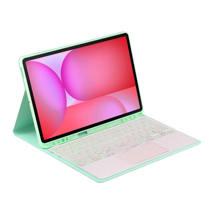 For Samsung Galaxy Tab S10 FE+ PST-X620 Touchpad Backlight Bluetooth Keyboard Leather Tablet Case