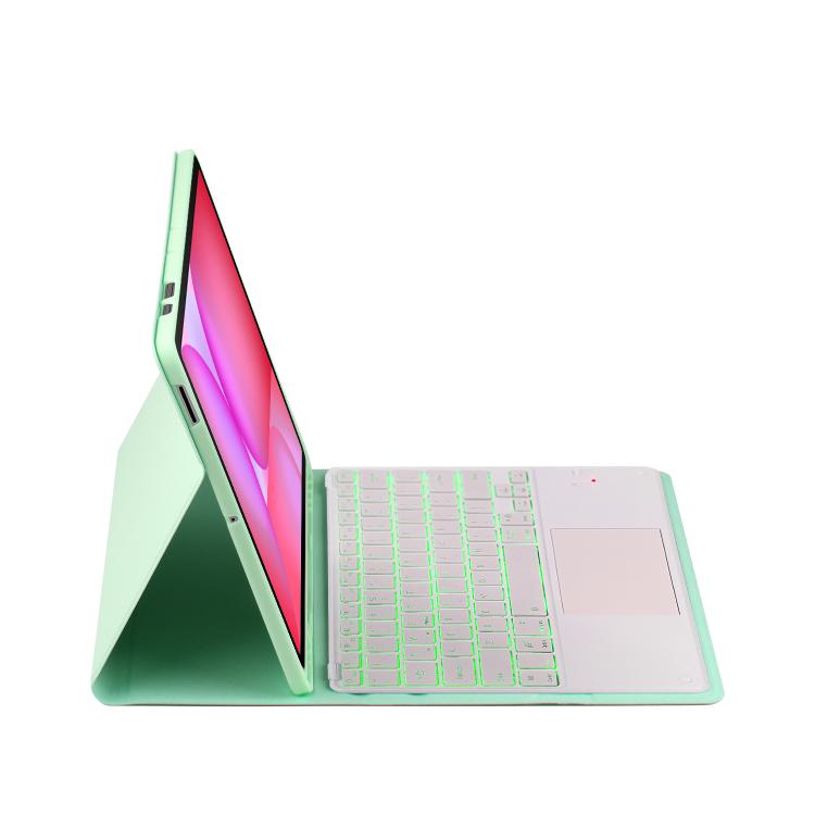 For Samsung Galaxy Tab S10 FE+ PST-X620 Touchpad Backlight Bluetooth Keyboard Leather Tablet Case