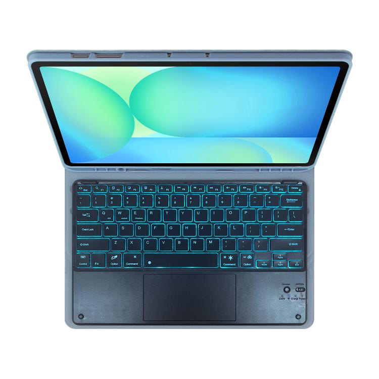 For Samsung Galaxy Tab S10 FE+ PST-X620 Touchpad Backlight Bluetooth Keyboard Leather Tablet Case