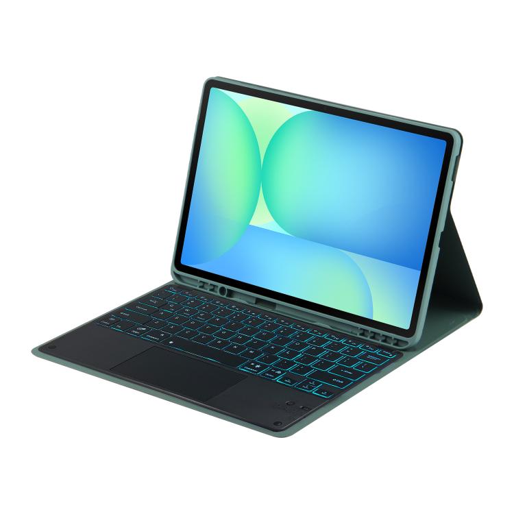 For Samsung Galaxy Tab S10 FE+ PST-X620 Touchpad Backlight Bluetooth Keyboard Leather Tablet Case