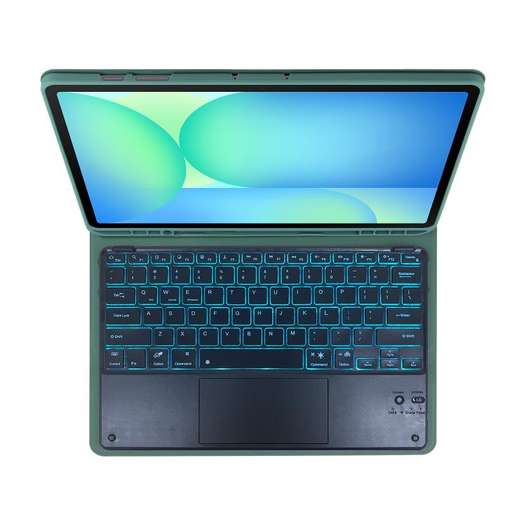 For Samsung Galaxy Tab S10 FE+ PST-X620 Touchpad Backlight Bluetooth Keyboard Leather Tablet Case
