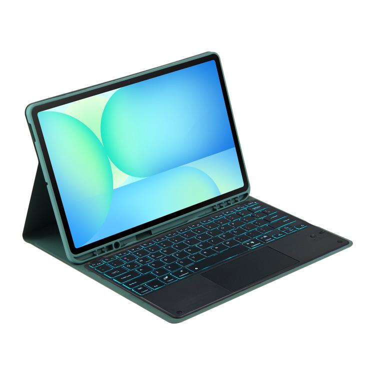 For Samsung Galaxy Tab S10 FE+ PST-X620 Touchpad Backlight Bluetooth Keyboard Leather Tablet Case