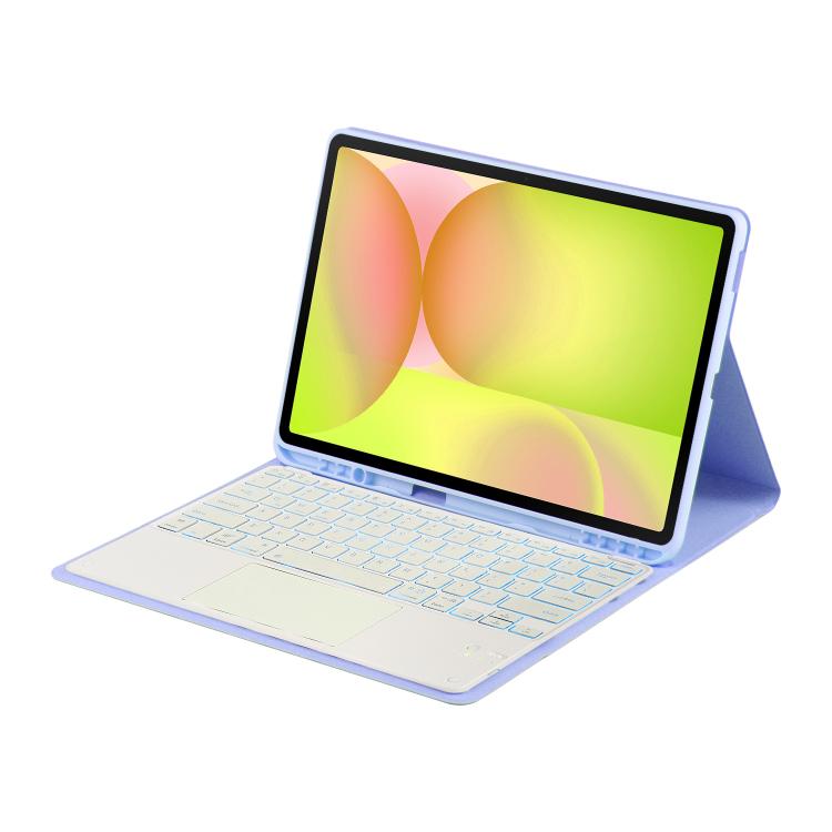 For Samsung Galaxy Tab S10 FE+ PST-X620 Touchpad Backlight Bluetooth Keyboard Leather Tablet Case