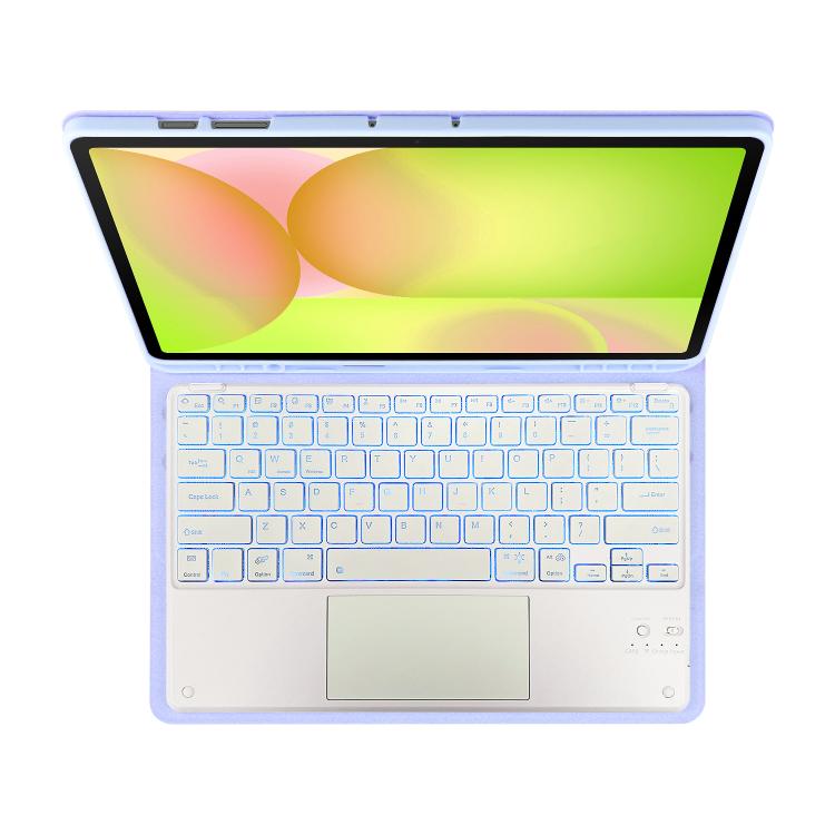 For Samsung Galaxy Tab S10 FE+ PST-X620 Touchpad Backlight Bluetooth Keyboard Leather Tablet Case
