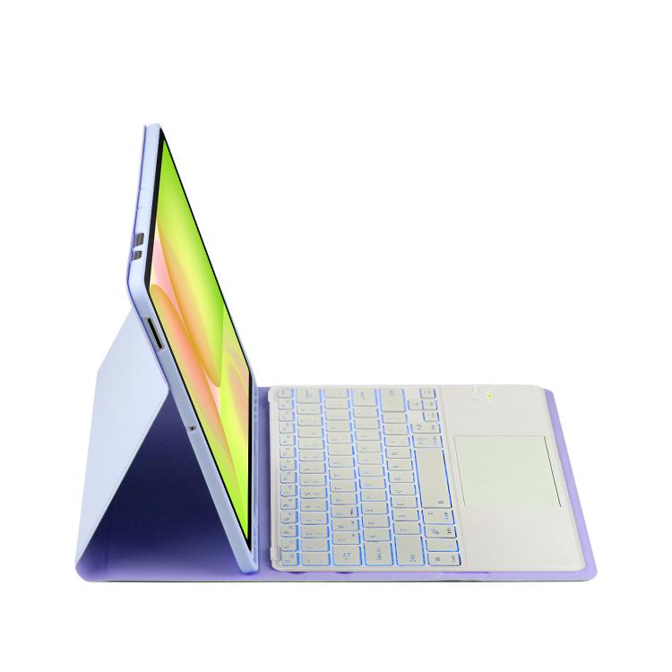 For Samsung Galaxy Tab S10 FE+ PST-X620 Touchpad Backlight Bluetooth Keyboard Leather Tablet Case