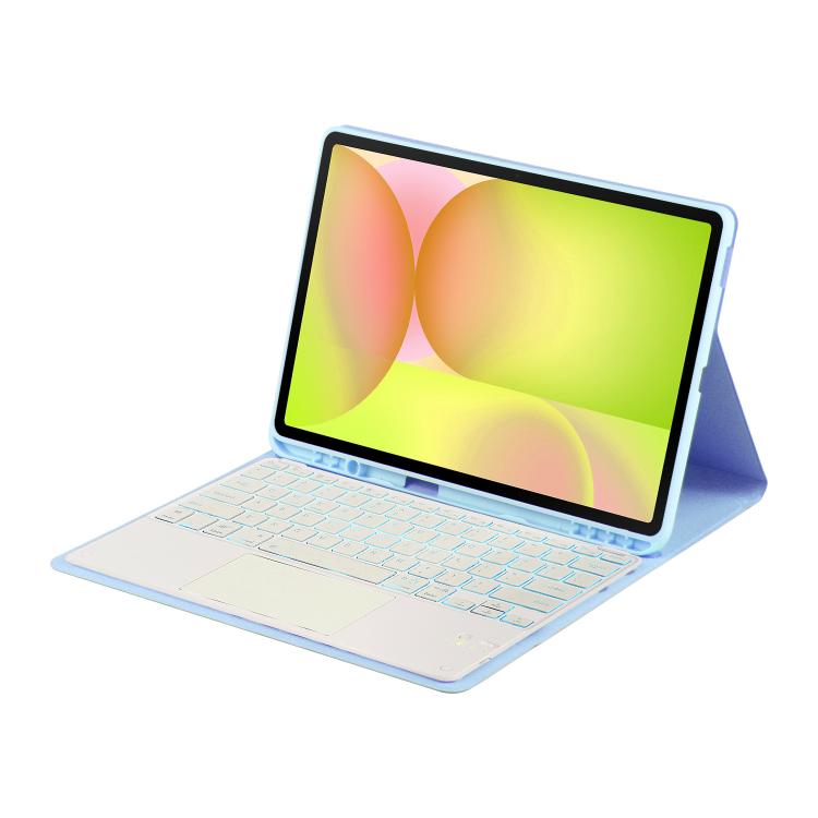 For Samsung Galaxy Tab S10 FE+ PST-X620 Touchpad Backlight Bluetooth Keyboard Leather Tablet Case