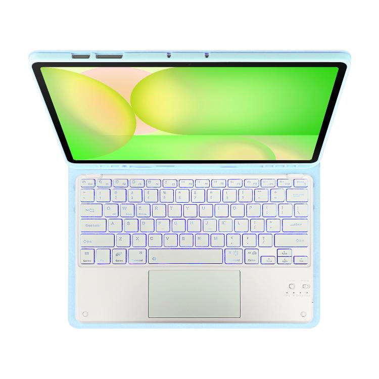 For Samsung Galaxy Tab S10 FE+ PST-X620 Touchpad Backlight Bluetooth Keyboard Leather Tablet Case