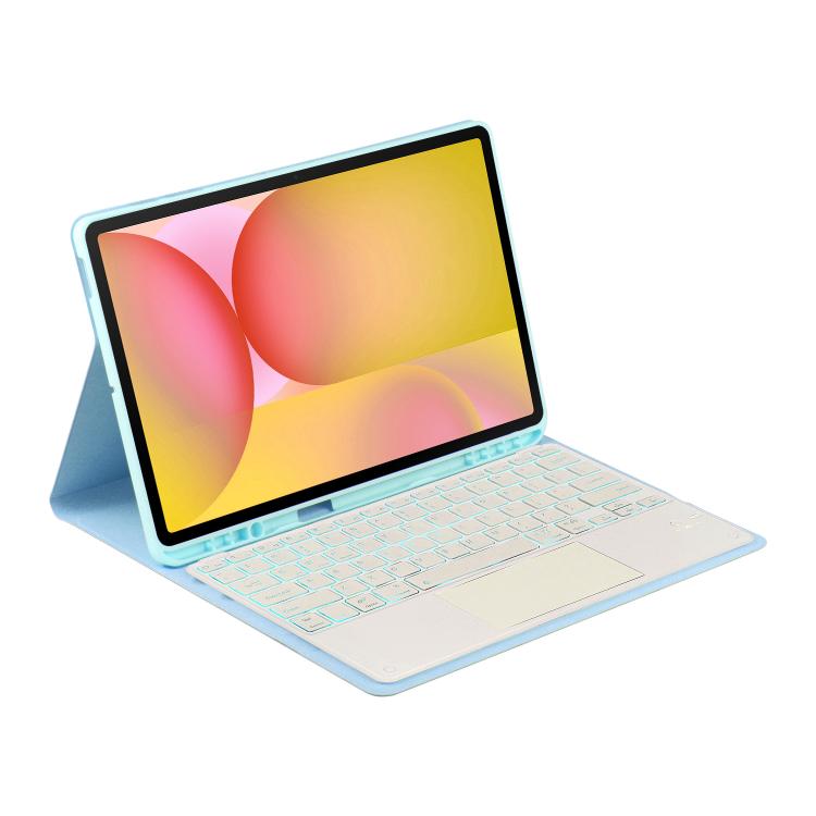 For Samsung Galaxy Tab S10 FE+ PST-X620 Touchpad Backlight Bluetooth Keyboard Leather Tablet Case