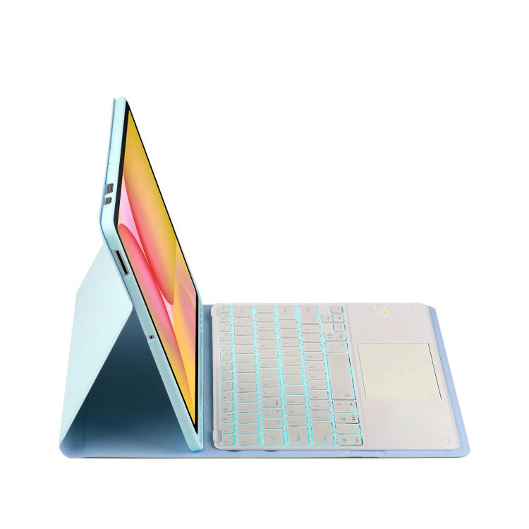 For Samsung Galaxy Tab S10 FE+ PST-X620 Touchpad Backlight Bluetooth Keyboard Leather Tablet Case