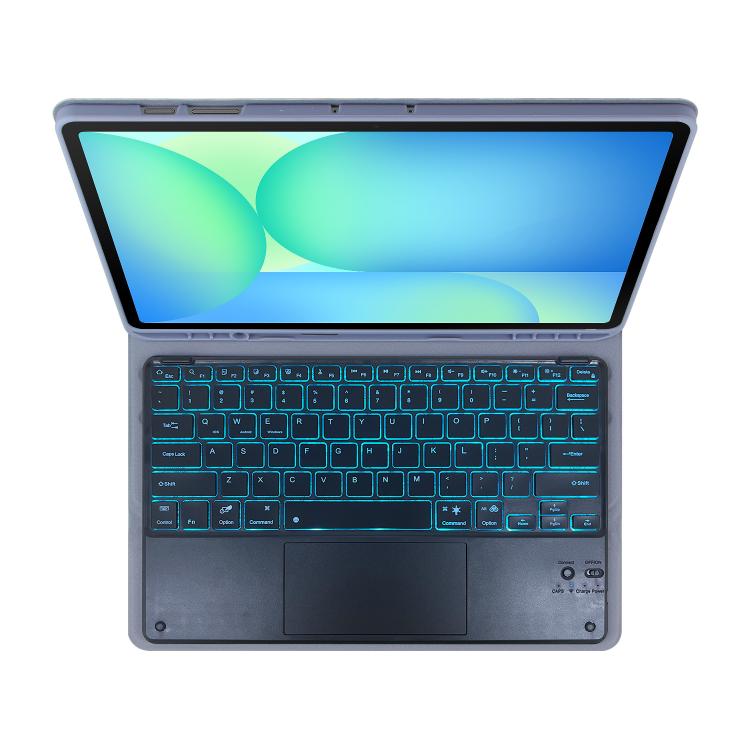 For Samsung Galaxy Tab S10 FE+ PST-X620 Touchpad Backlight Bluetooth Keyboard Leather Tablet Case