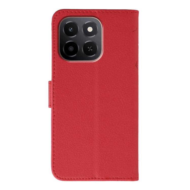 For Honor X6c 4G Feather Pattern Litchi Texture Leather Phone Case