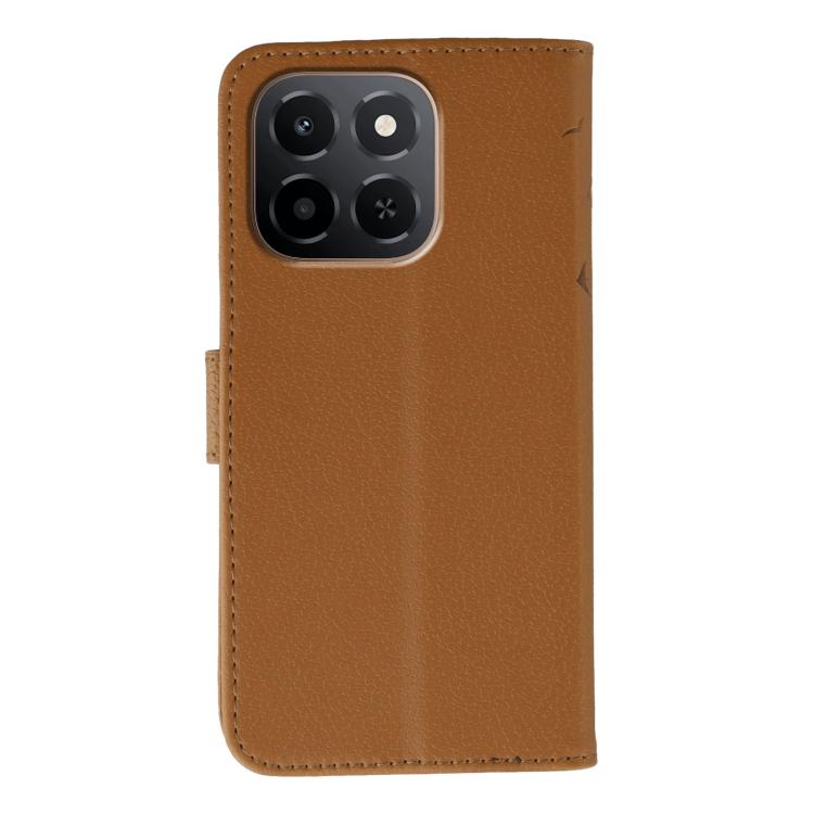 For Honor X6c 4G Feather Pattern Litchi Texture Leather Phone Case