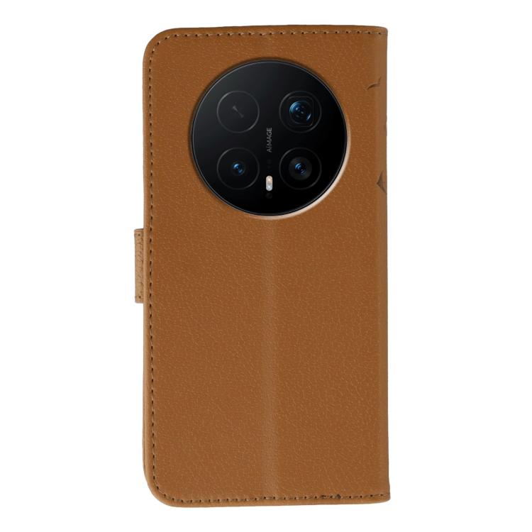 For Honor Magic8 Pro Feather Pattern Litchi Texture Leather Phone Case