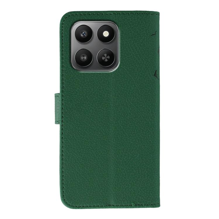 For Honor X7d 5G Feather Pattern Litchi Texture Leather Phone Case