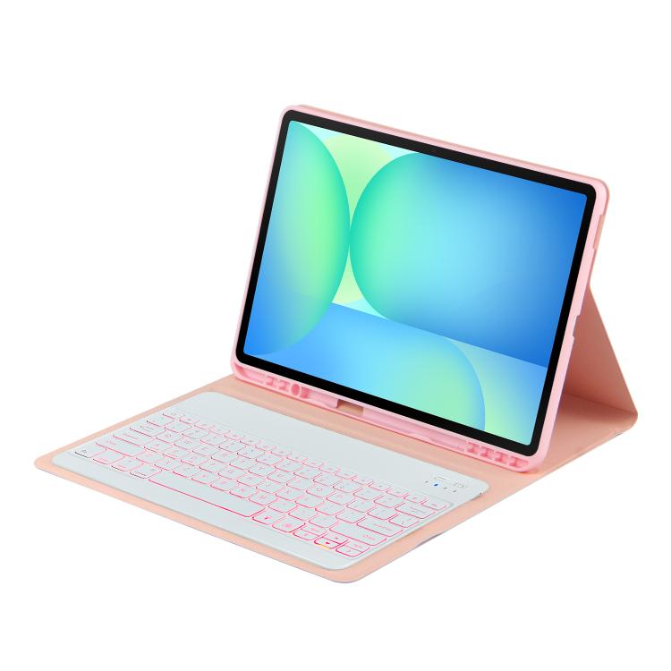 For Samsung Galaxy Tab S10 FE+ PSD-X620 Backlight Bluetooth Keyboard Leather Tablet Case