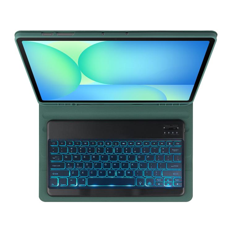 For Samsung Galaxy Tab S10 FE+ PSD-X620 Backlight Bluetooth Keyboard Leather Tablet Case