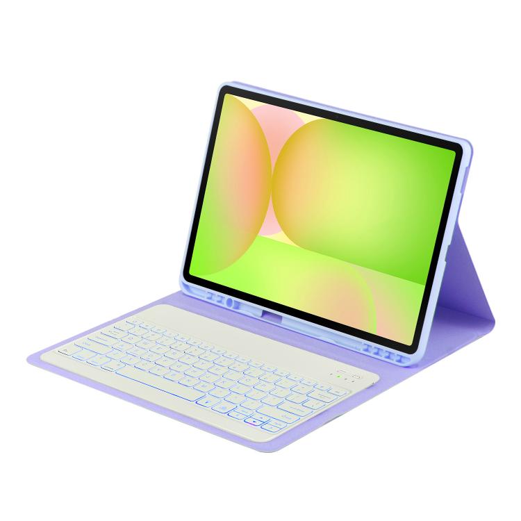 For Samsung Galaxy Tab S10 FE+ PSD-X620 Backlight Bluetooth Keyboard Leather Tablet Case