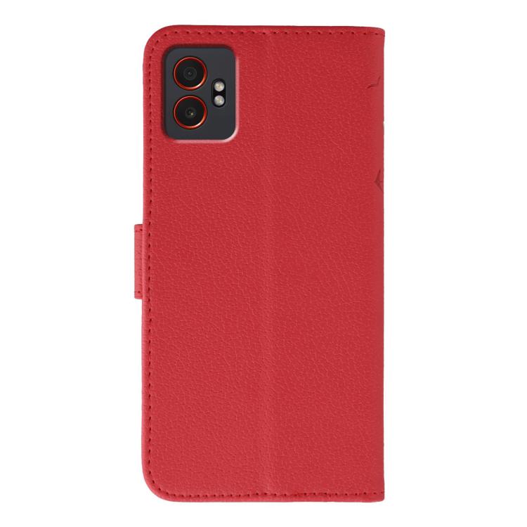 For Samsung Galaxy XCover7 Pro Feather Pattern Litchi Texture Leather Phone Case