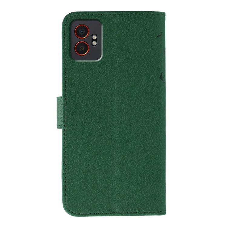 For Samsung Galaxy XCover7 Pro Feather Pattern Litchi Texture Leather Phone Case