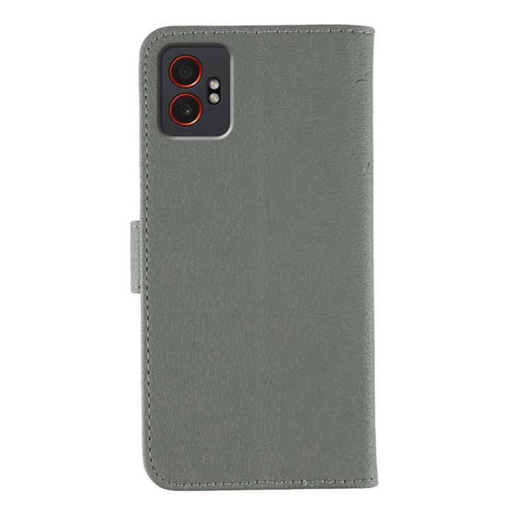 For Samsung Galaxy XCover7 Pro Feather Pattern Litchi Texture Leather Phone Case