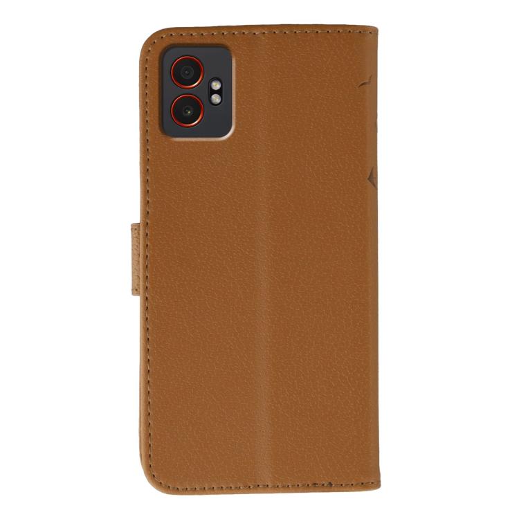 For Samsung Galaxy XCover7 Pro Feather Pattern Litchi Texture Leather Phone Case