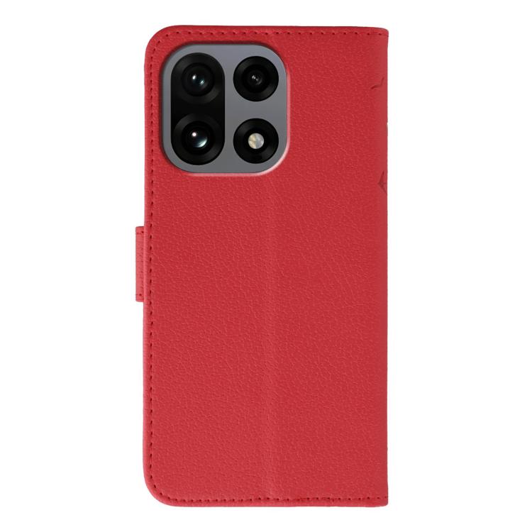 For OnePlus 15 Feather Pattern Litchi Texture Leather Phone Case