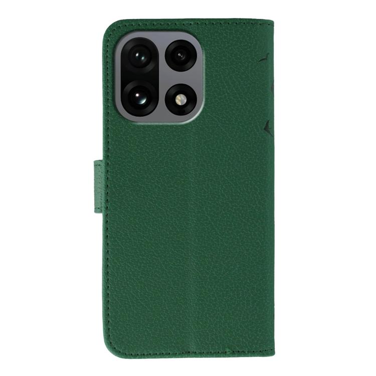 For OnePlus 15 Feather Pattern Litchi Texture Leather Phone Case