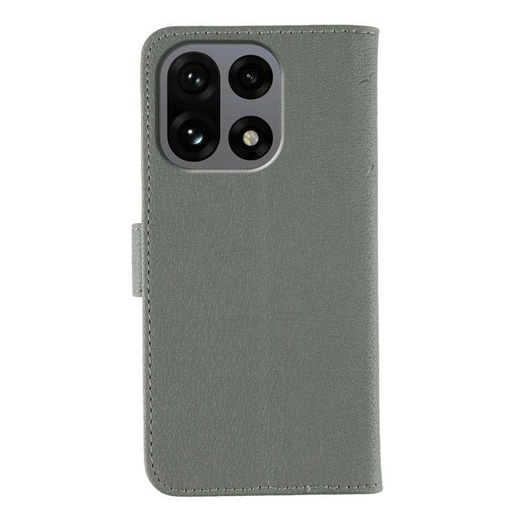 For OnePlus 15 Feather Pattern Litchi Texture Leather Phone Case