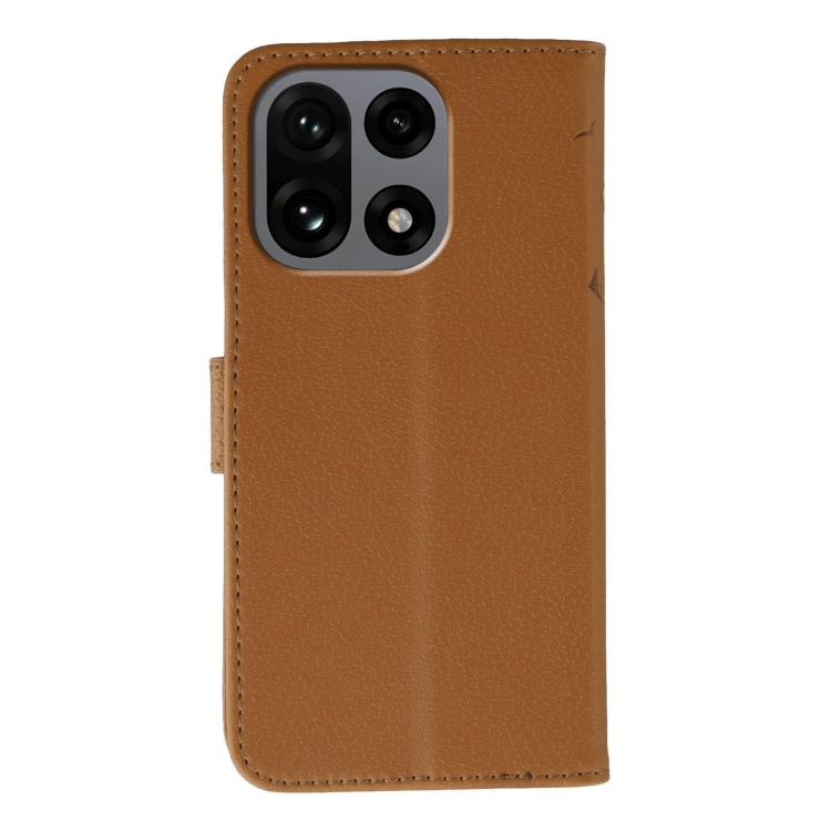 For OnePlus 15 Feather Pattern Litchi Texture Leather Phone Case