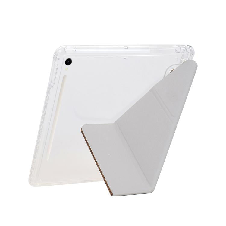 For Samsung Galaxy Tab S10 FE / S9 Y-Fold Pyramid Texture Smart Leather Tablet Case