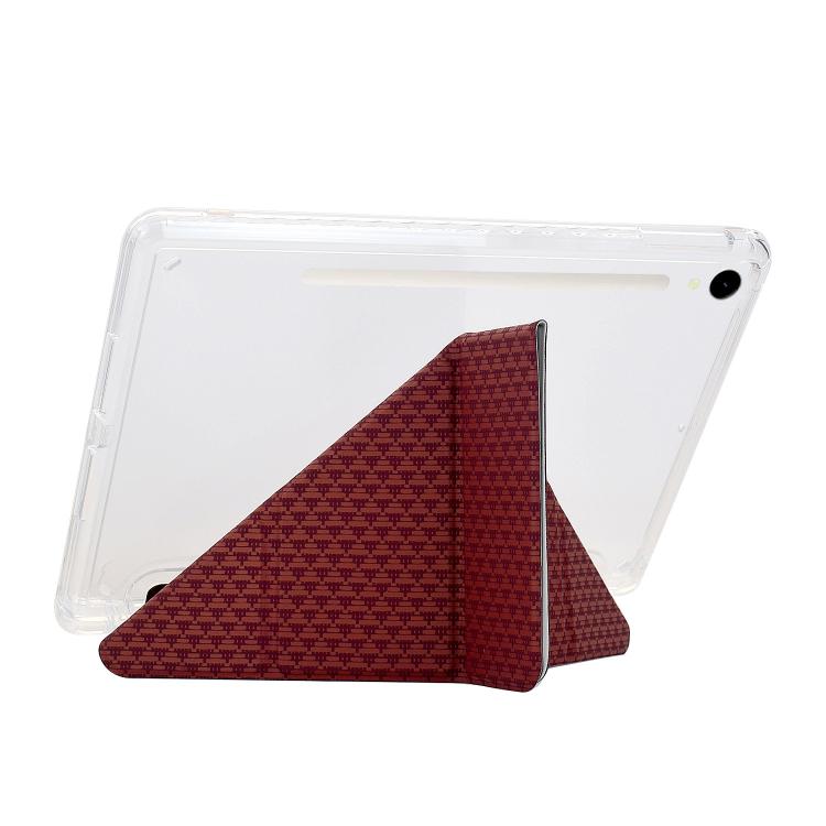 For Samsung Galaxy Tab S10 FE / S9 Y-Fold Pyramid Texture Smart Leather Tablet Case
