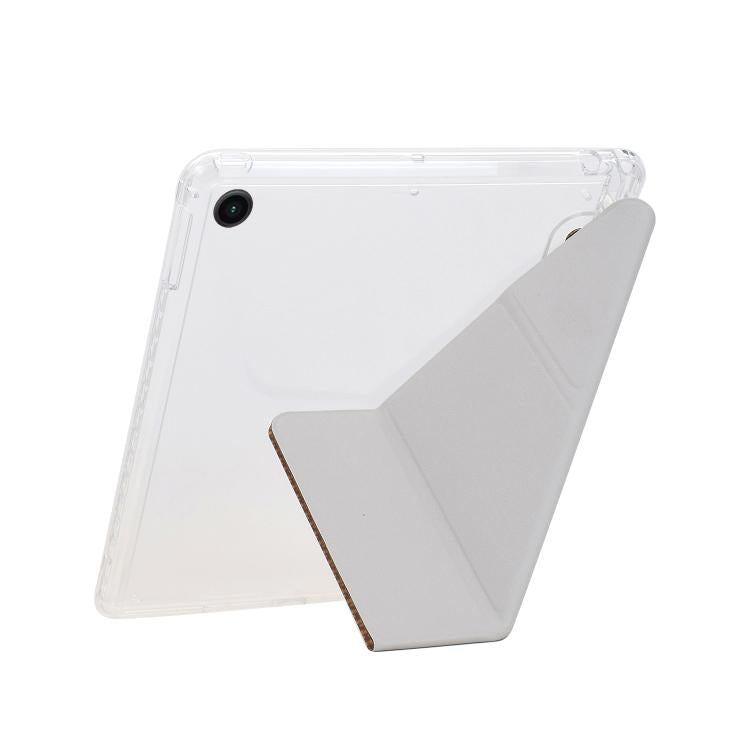 For Samsung Galaxy Tab A11+ / A9+ Y-Fold Pyramid Texture Smart Leather Tablet Case