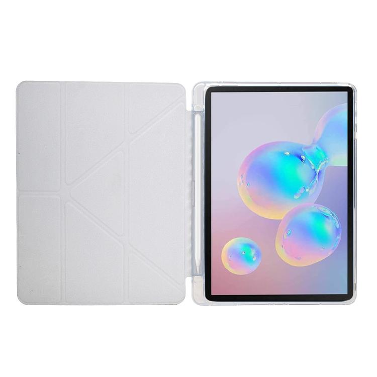 For Samsung Galaxy Tab A11+ / A9+ Y-Fold Pyramid Texture Smart Leather Tablet Case
