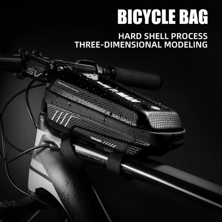 WILD MAN E5S Mountain Bicycle Front Bag EVA Hard Shell Bag - Black